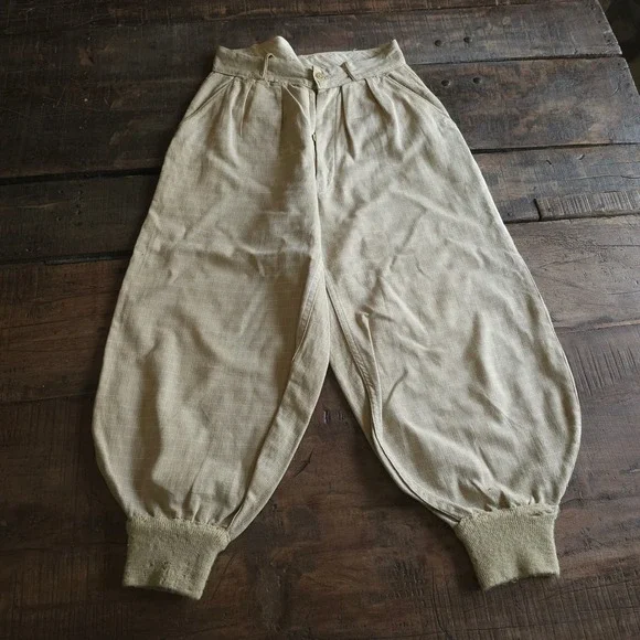 Vintage Caledonia Woolen Knickers Tan Windowpane Sanforized  Mens 1940s Pants