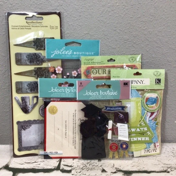 Scrapbook‎ Embellishments Accents Crafting Lot of 6 Assorted New Packages