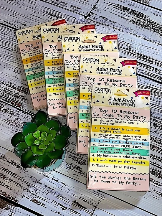 NWT Vintage Carlton Cards Adult Party Invitations NOS Sealed (50 Total)