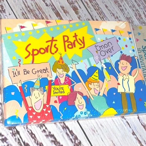 NWT Vintage Carlton Cards Sports Party Invitations NOS Sealed (50 Total)