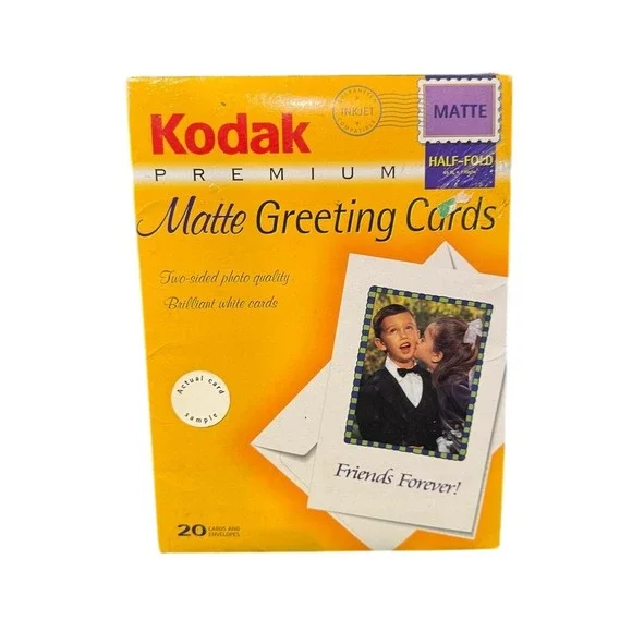 Kodak‎ Premium Matte Half-Fold Greeting Cards Inkjet 20 Count CAT 113 1549 New