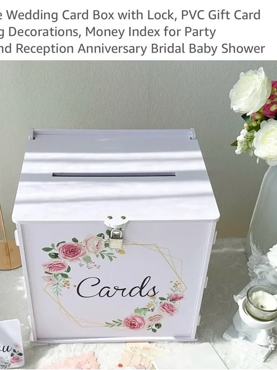 & Other Stories White Card Box with Pink Floral Wreath and Lock
