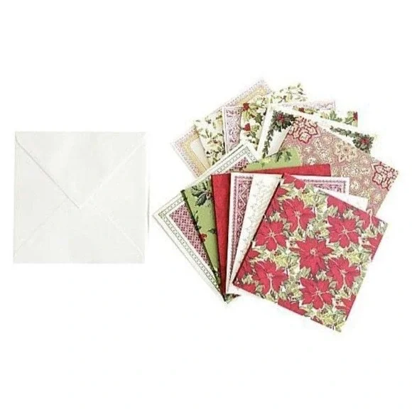 Anna‎ Griffin® Vintage Square Christmas Cards and Envelopes