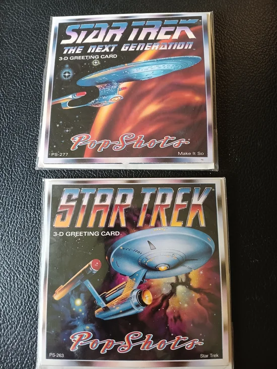 Star Trek PopShots 3-D Greeting Cards - Blue & Multicolor