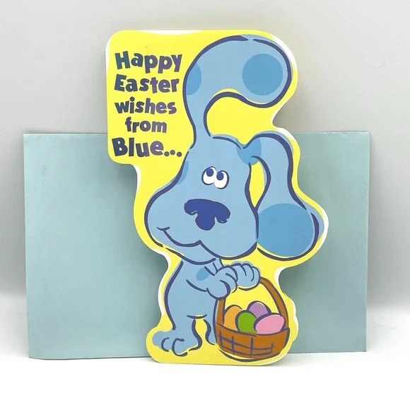 Vintage 2003 Blue's Clues Easter‎ Greeting Card American Greetings Nickelodeon