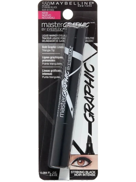 NEW MAYBELLINE Eye Studio Master Graphic Liquid Eyeliner 550 Striking Black