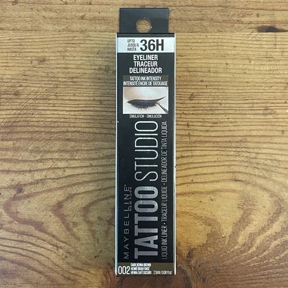 Maybelline New York Tattoo Studio Liquid Ink 36H Eyeliner 002 Dark‎ Henna Brown