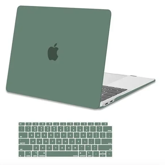 MOSISO Case for MacBook Air 13” Case 2022 2021 2020 2019 2018 BROWN/GREEN