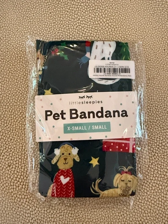 Little Sleepies Pet Bandana - holiday hounds xs/s