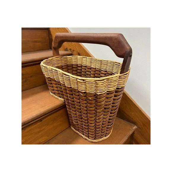 Mixon Family Baskets Handmade Wood Stair Basket Woven Step Storage Handle 2002
