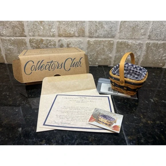 Longaberger Collectors Club JW Miniature 2001-2002 Berry Basket Combo‎ NEW