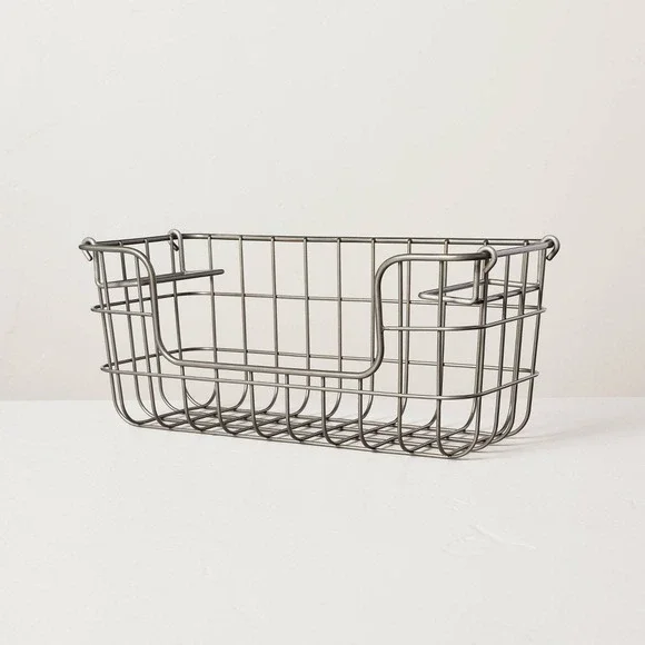 Small Wire Storage Stacking Basket Pewter - Hearth & Hand Magnolia, Target
