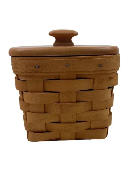 Longaberger Small 2001 Basket With Wood Lid 5