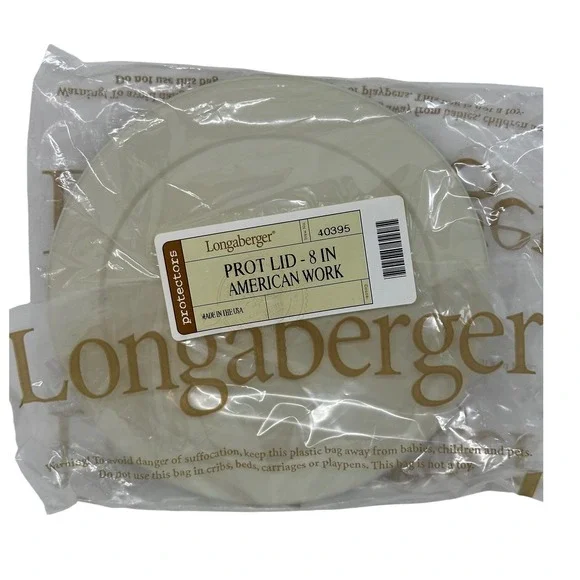 Longaberger Protector Lid 8 Inch American Work Cream Plastic Basket Cover 40395