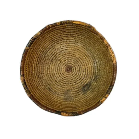 Antique Hand Crafted Woven Coil Wedding Basket 13