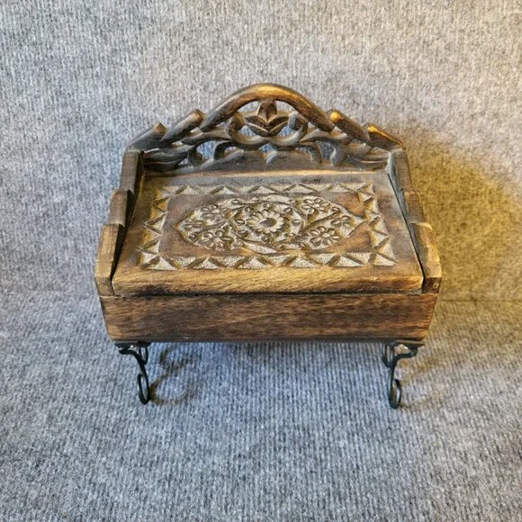 Intricately Carved Wooden Box
