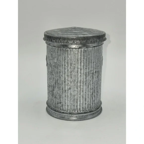 Chief Metal Ware Salesman Sample Trash Can Galvanized Miniature Wastebasket With
