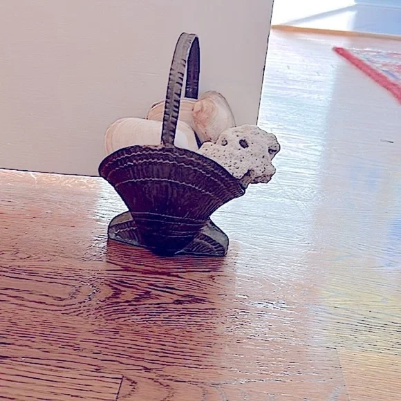 Clam Shell Brass Decor Basket Door Stop MultiFunctional Clam Brass Vintage Decor