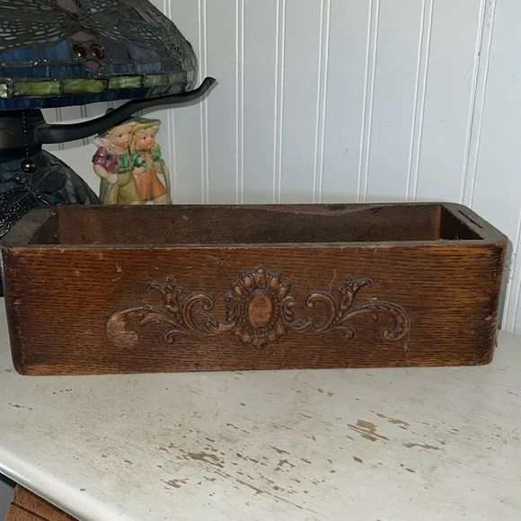 Primitive wood sewing box sewing machine