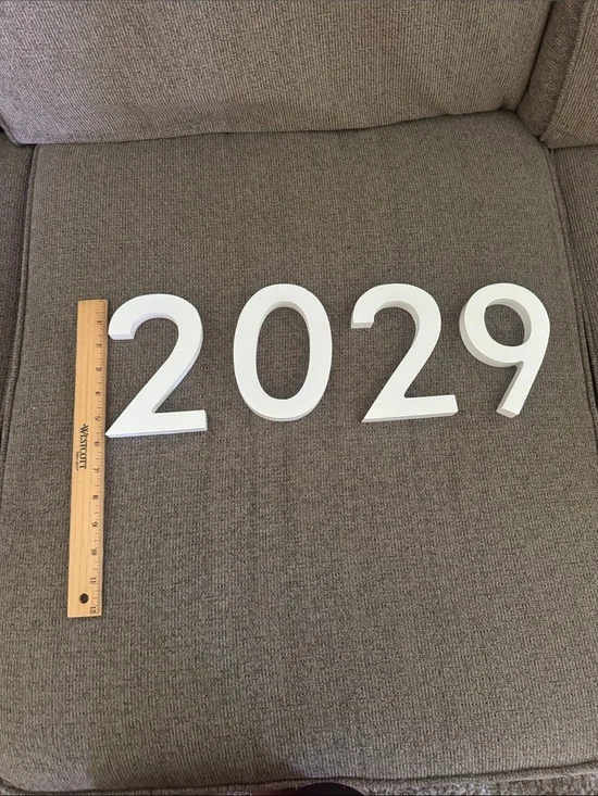 White Decorative Numbers '2029' - Modern Home Décor- graduation ready!