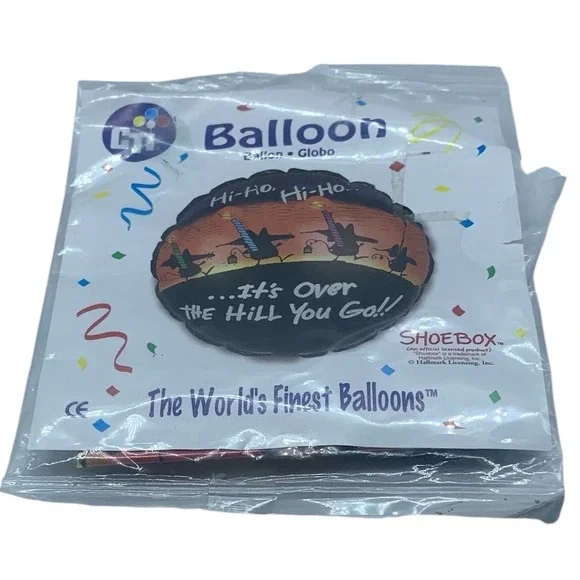 CTI Shoebox Hallmark Over the Hill Mylar Balloon Vintage Birthday Gag Gift Party