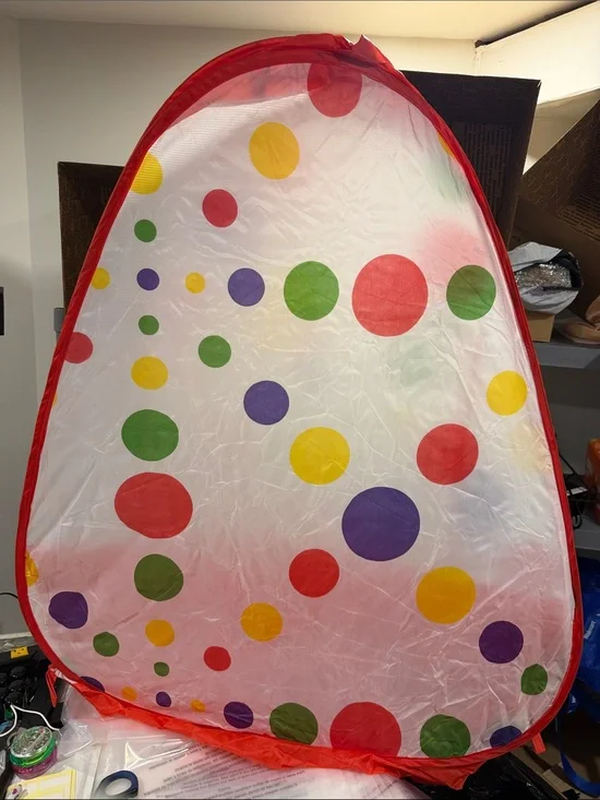 Kids' Red Polka Dot Play Tent - Colorful Party Pop-Up Playhouse