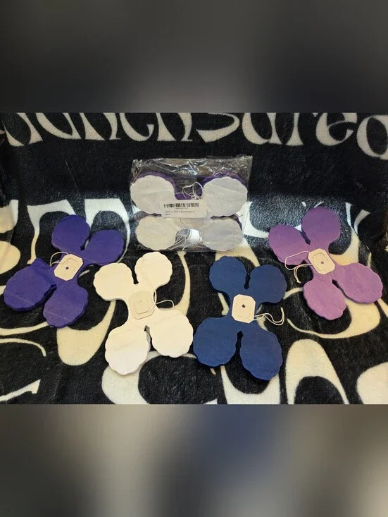 9-Pack Purple Theme Four Leaf Clover Tissue Paper Flower Garlands, NWT