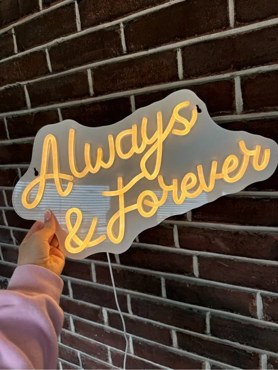Always & Forever LED Neon Sign - Warm White Script