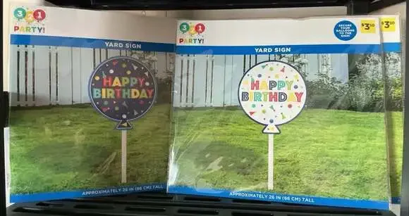 Happy Birthday 123 Set of 4 Yard Signs