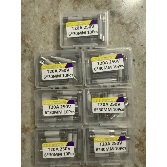 Allevin 20a 250v 6*30mm 70 Pcs Fast Acting Fuses
