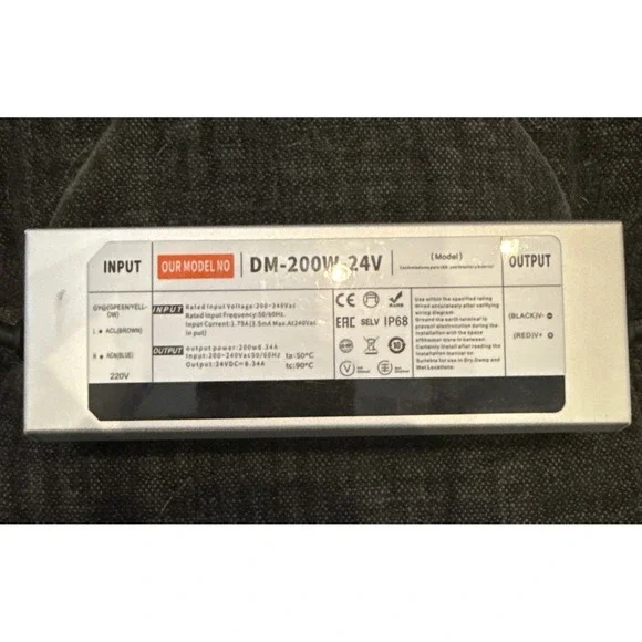 DM-200W-24V power supply and transformer for LED lighting systems