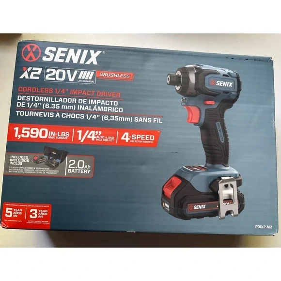 Senix PDIX2M20 X2 20V Max Li-Ion Brushless 1/4
