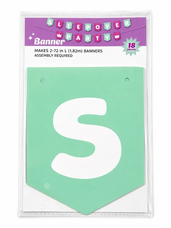Sleepover Party Banner - Mint Green S Letter Banner