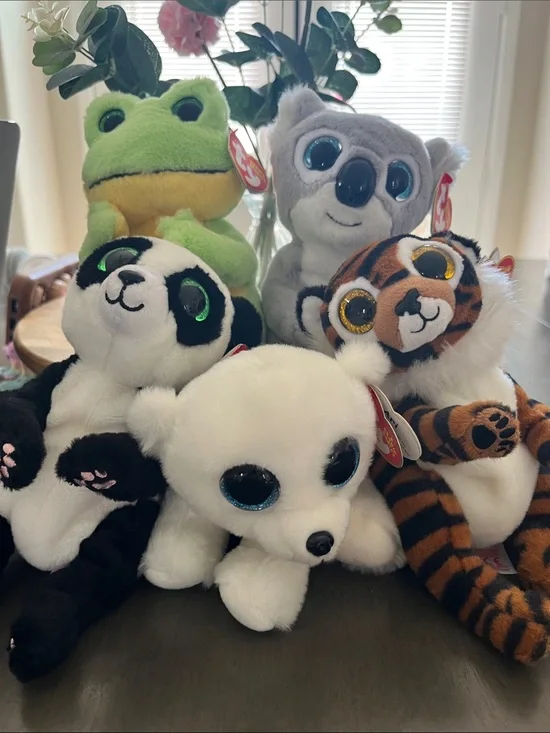 TY Plush Small Pets Assorted Beanie Babies - White Arctic Fox