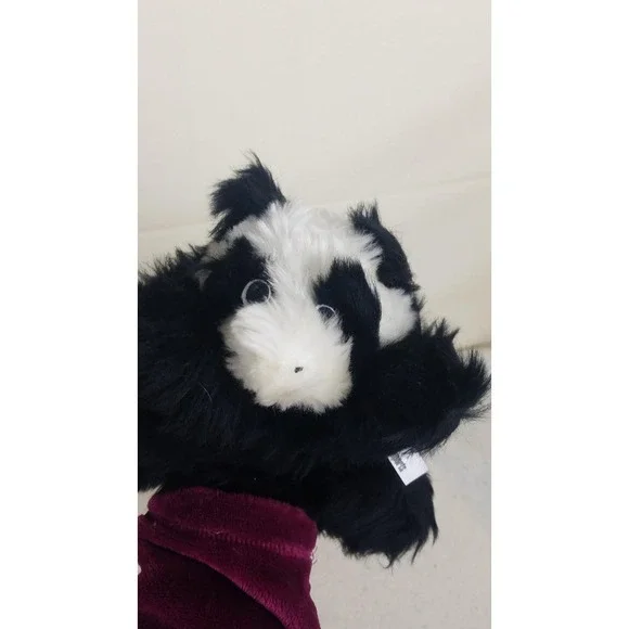 Panda Bear Hand Puppet Black White Brown Eyes VTG Pluti GDR‎