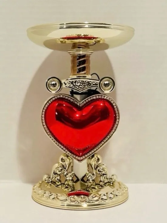 Bath & Body New Evil Queen Pierced Heart Pedestal 3-Wick Candle Holder