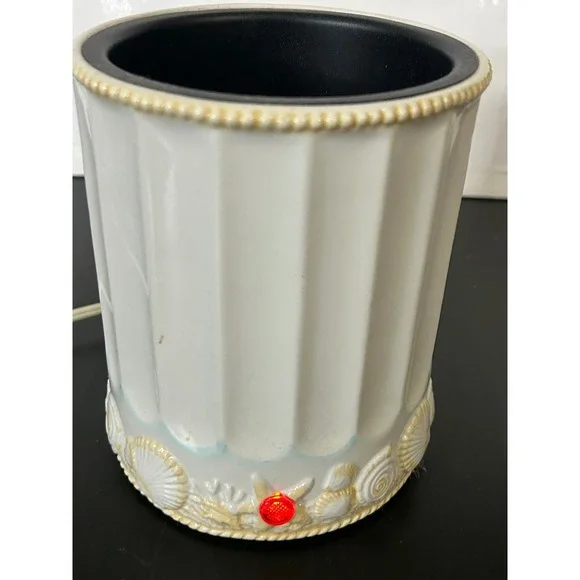 Electric Jar Warmer Sea Breeze Nautical Shells Ceramic Waxcessories 14886 White