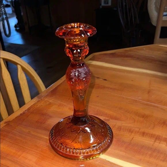 Vintage Tiara Amber Sandwich Glass 9