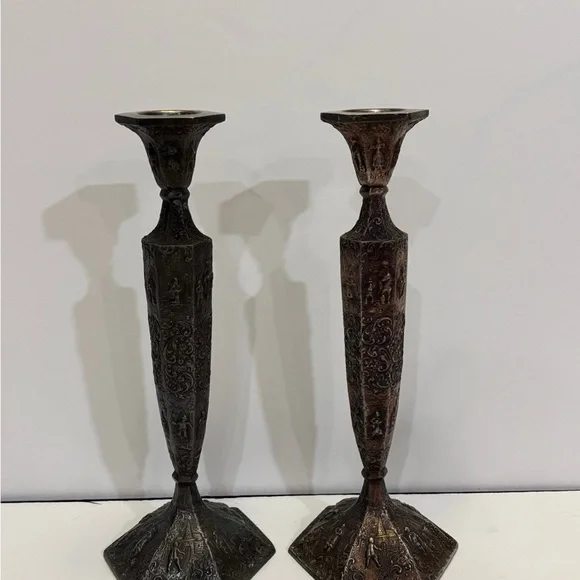 Silver Plated Candlesticks 12” in