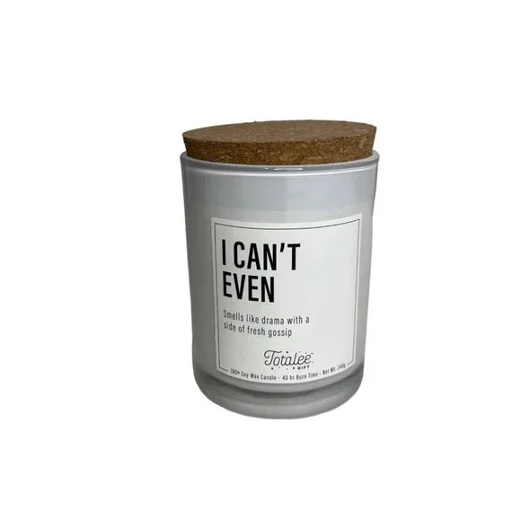 Totalee I‎ Cant Even Soy Candle With Cork Lid Fresh Gossip Light Floral Scent