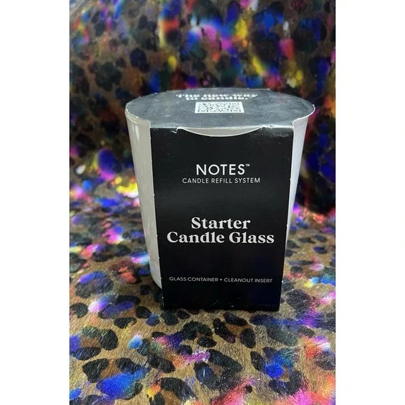 NOTES Candle Refill System Starter Candle Glass White‎ 4