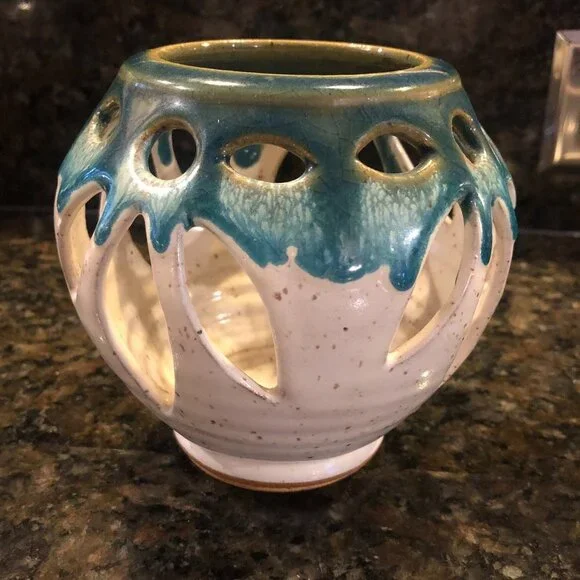 Indian Mountain Pottery Signed Watts Luminary Tea Light