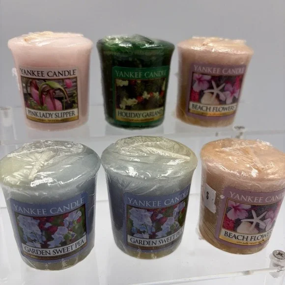 Vtg‎ New 6 Assorted Yankee Candle 1.75oz Votives All Wrapped Rare Scents Retired