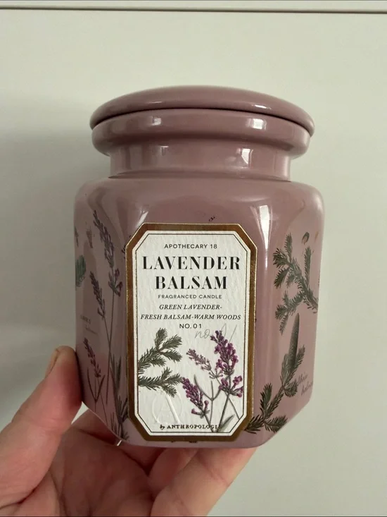 Anthropologie lavender & balsam candle
