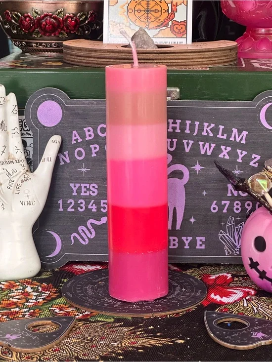 Pink Sunset Pillar Candle