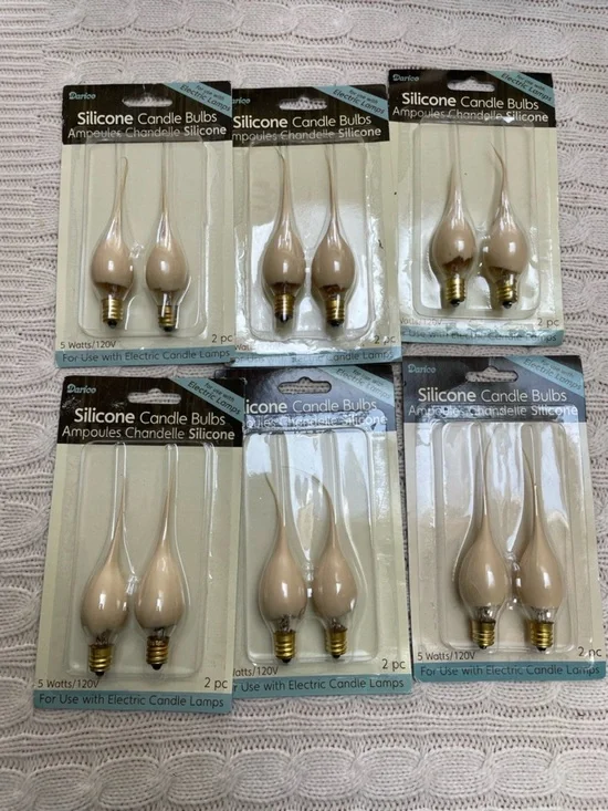 NIB Darice old stock primitive silicon candle light bulbs. 12 bulbs in total.