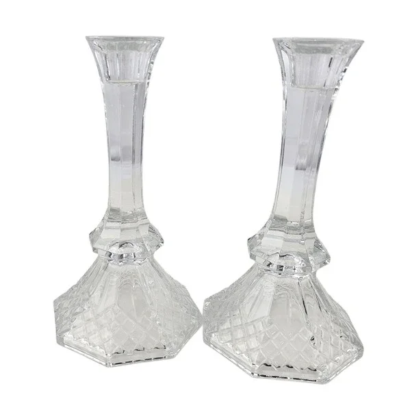 Crystal Glass Candlestick Holders Set Home‎ Decor Table Centerpiece