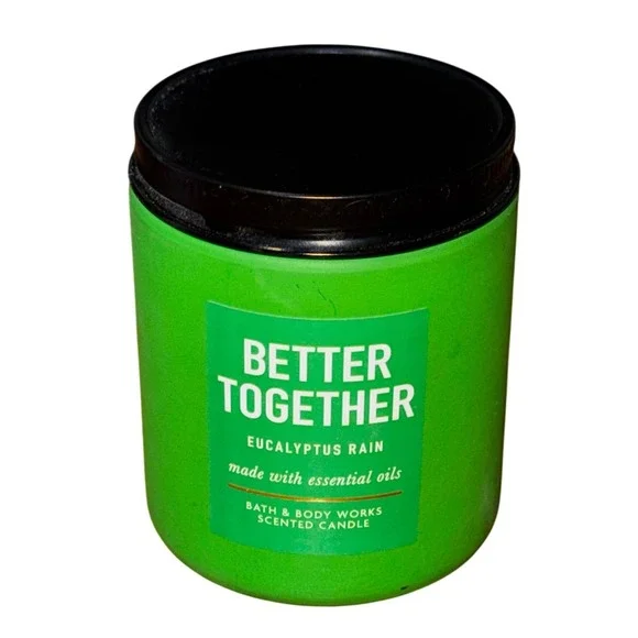 Bath & Body Works Eucalyptus Rain Better Together Scented Candle 7oz Green Jar