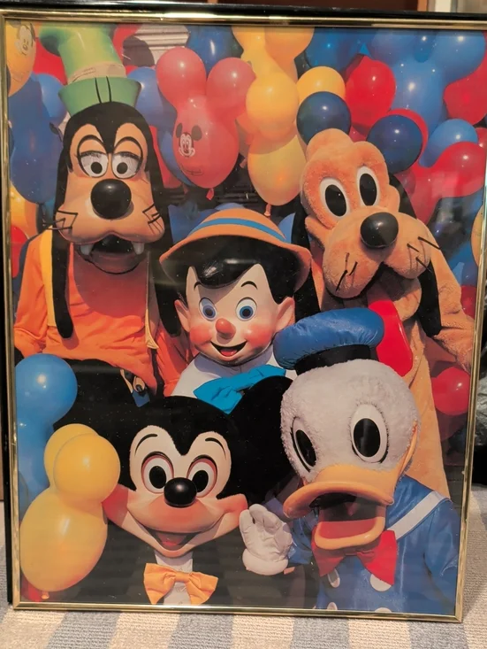 Children's Disney Character Print: Mickey, Donald, Goofy & Pluto & Pinnochio