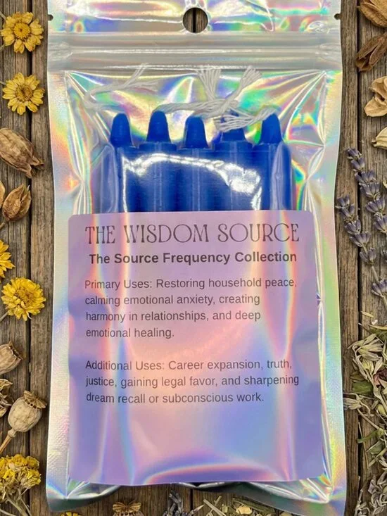 WISDOM SOURCE Blue Spell Candles Ritual Chime Candle Altar Candles Healing
